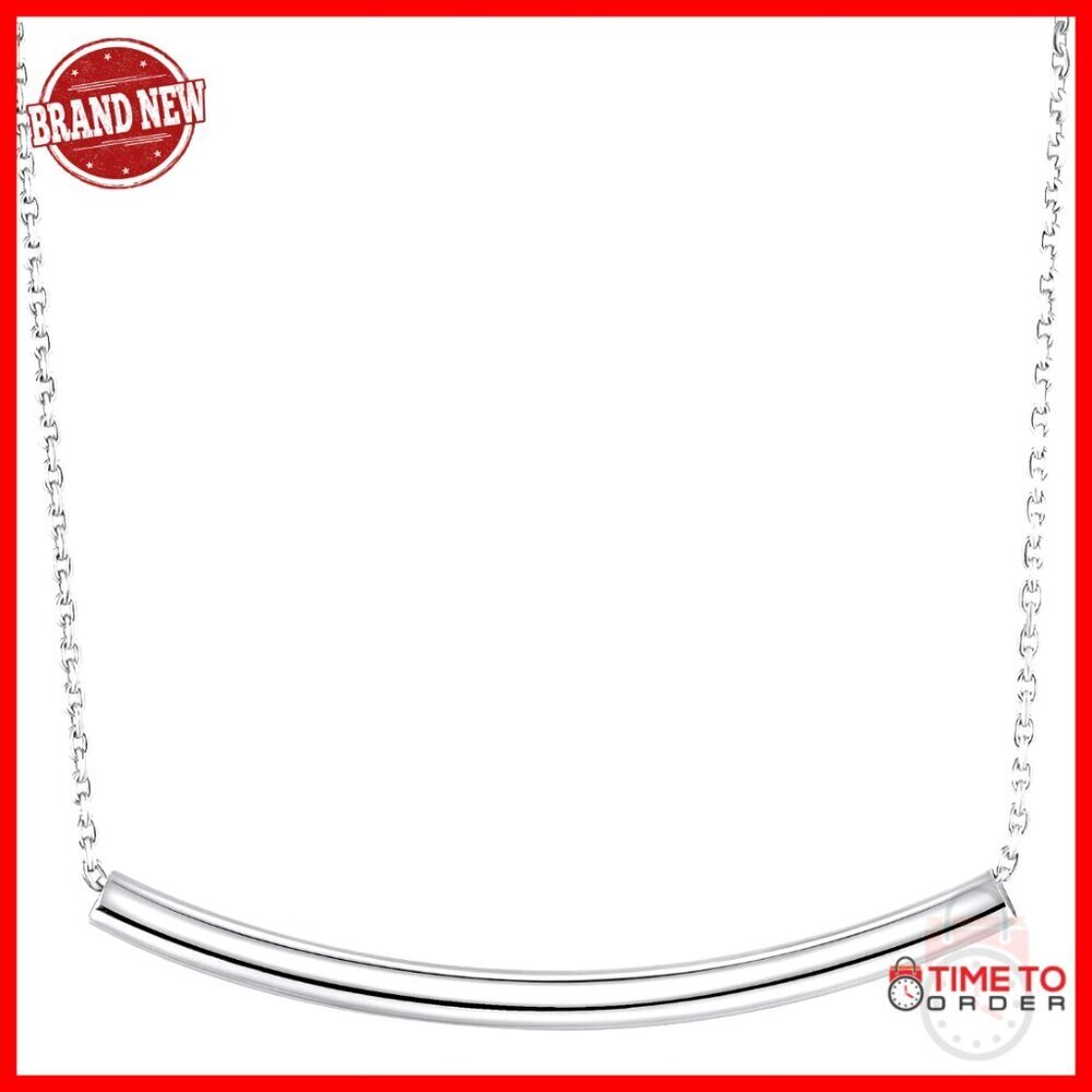 Sterling Silver Adjustable Bar Pendant Necklace with Inspirational Message